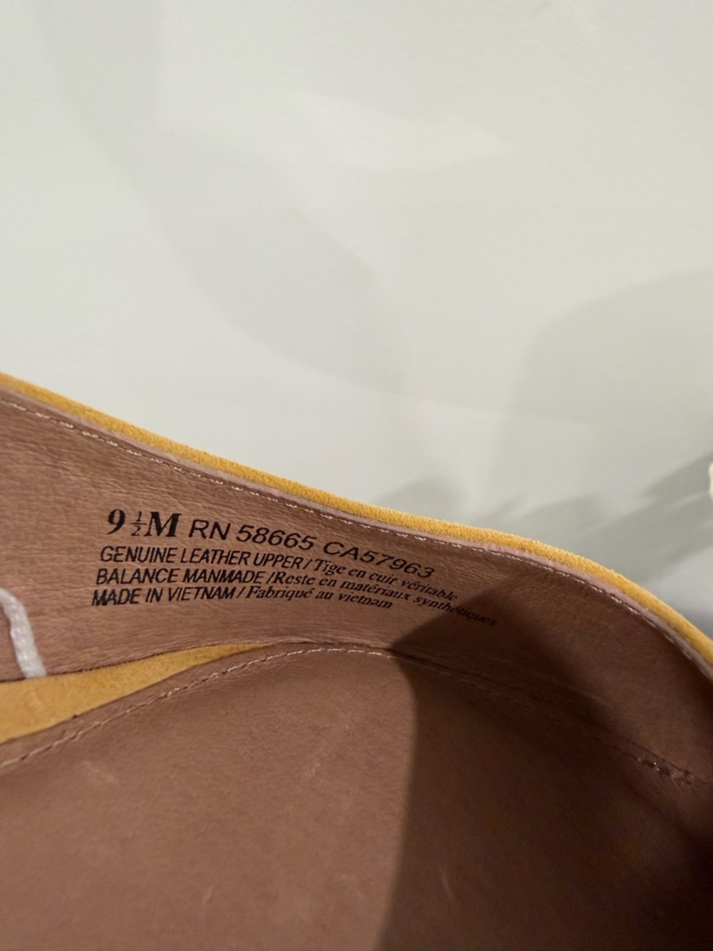 Caslon Genuine Leather Suede Pointed Toe Golden Yellow Flats - Picture 10 of 10